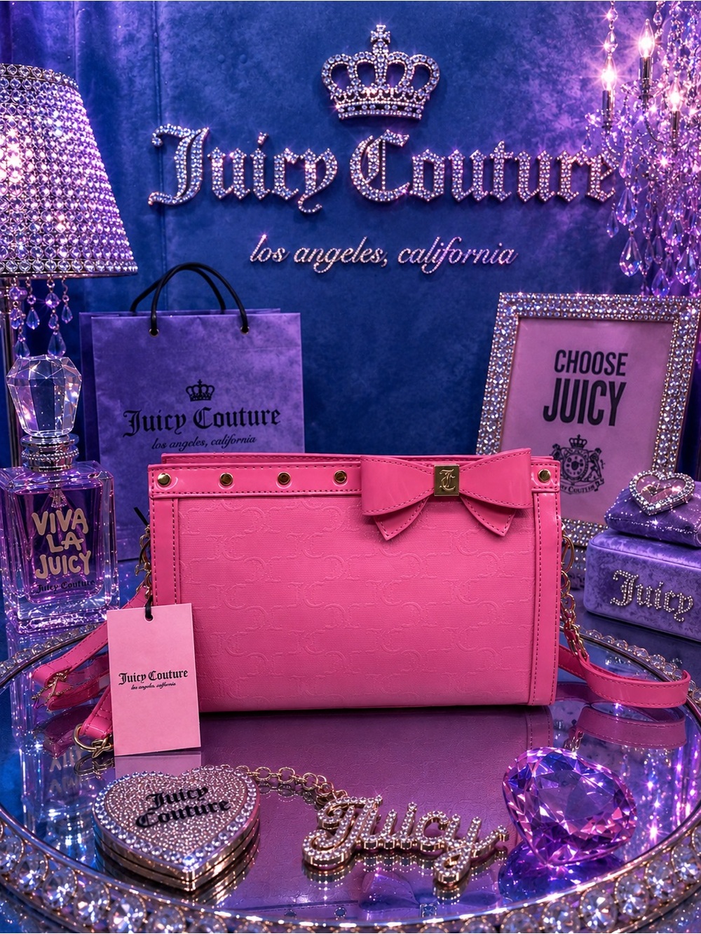 Juicy couture for the girls crossbody clutch purse